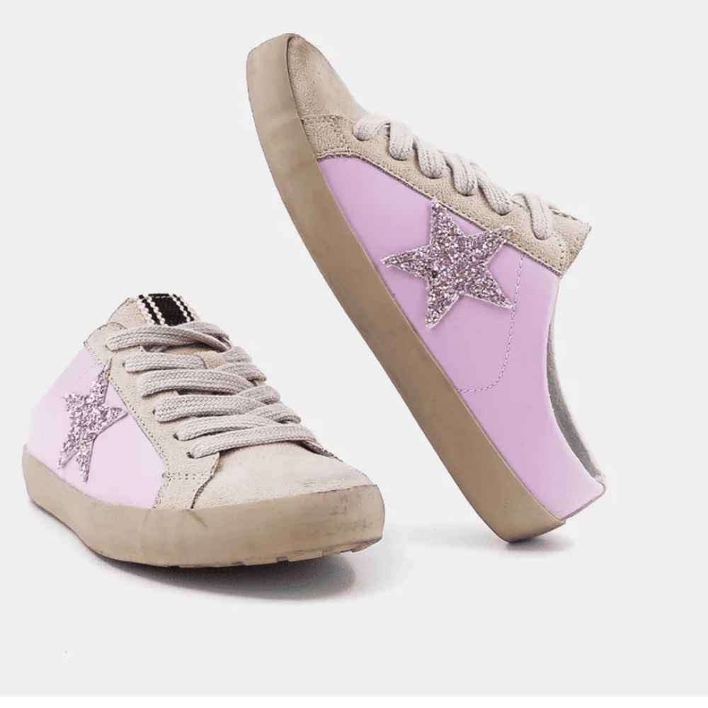 Shu Shop Polka Kids Lilac Glitter Slip On Sneaker